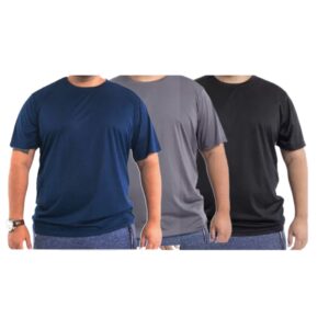 kit 3 Camiseta Plus Size Dry Fit Masculina -  Treino Academia Esportes Exercícios Corrida