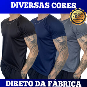 Promoção Camiseta Dry Fit Masculina Lisa - Casual Treino Academia Esportes Exercícios Corrida